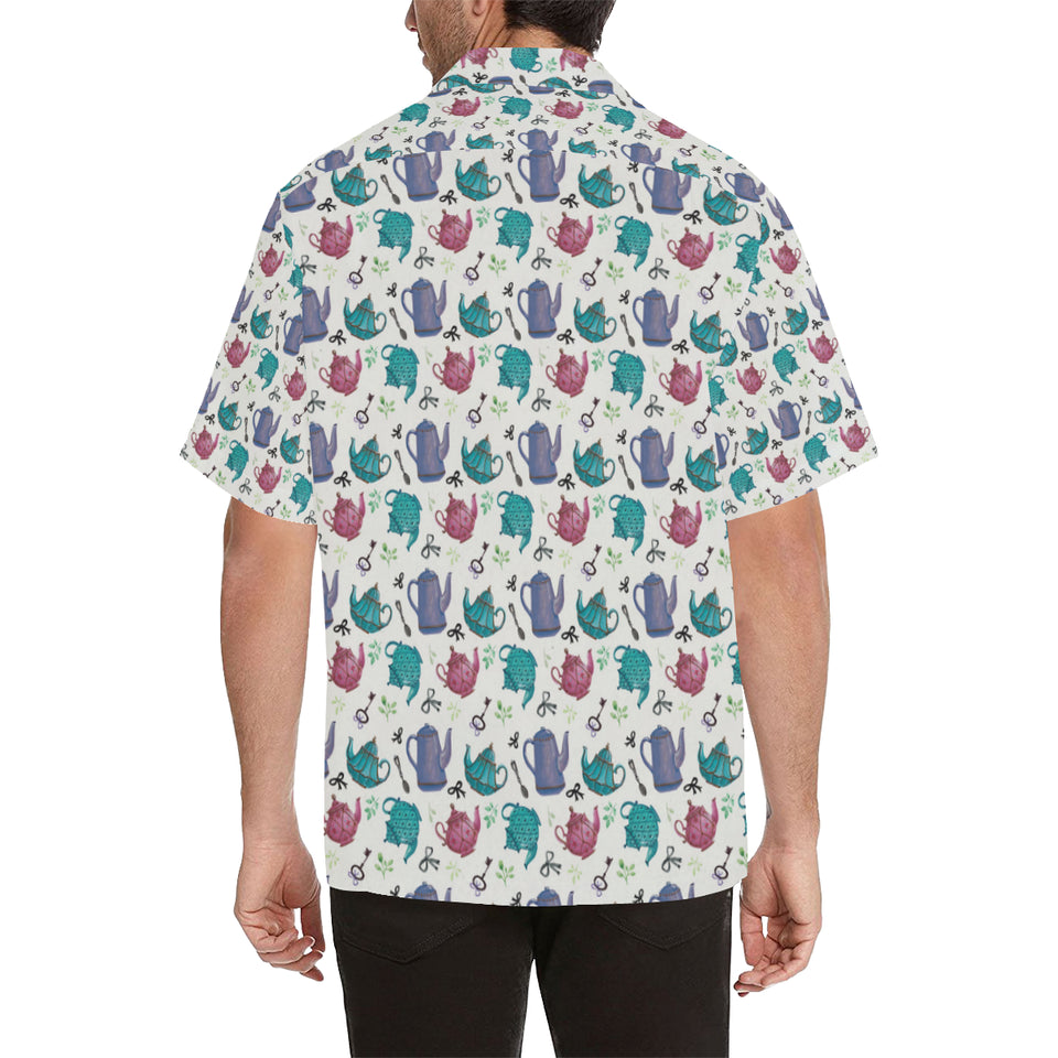 Tea pots Pattern Print Design 05 Men's All Over Print Hawaiian Shirt (Model T58)