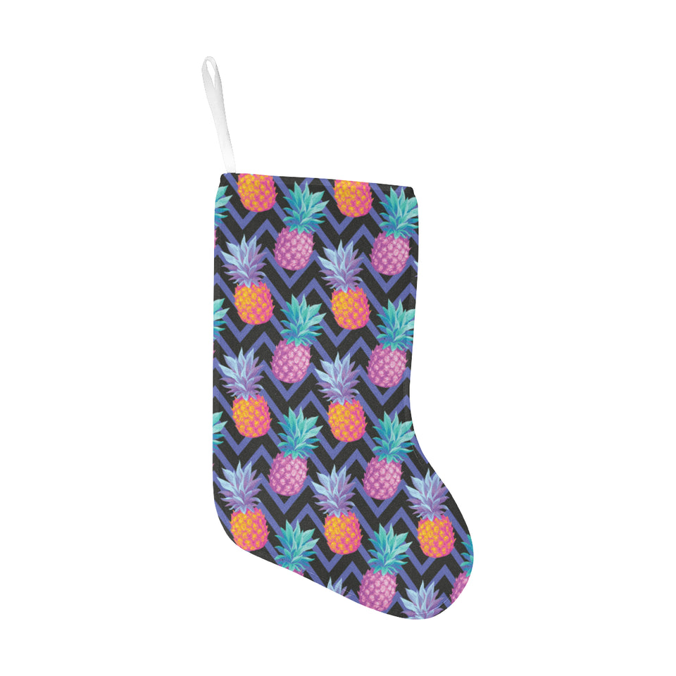 Pineapples pattern zigzag background Christmas Stocking