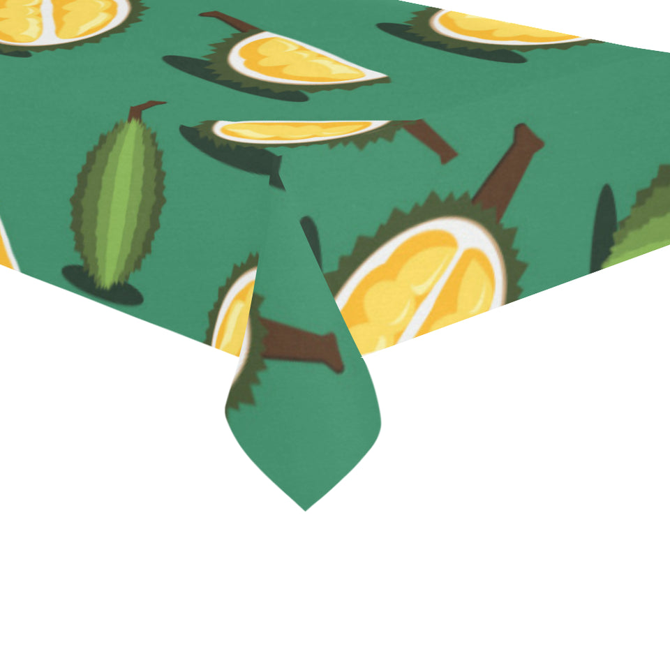 Durian pattern green background Tablecloth