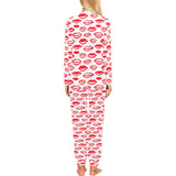 Lips Pattern Print Design 05 Women's All Over Print Pajama Set