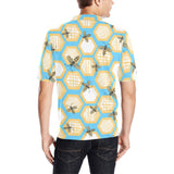 Bee honeycomb pattern Men's All Over Print Polo Shirt