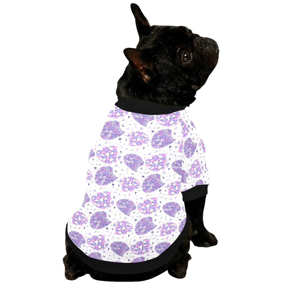 Hedgehog Pattern Print Design 05 All Over Print Pet Dog Round Neck Fuzzy Shirt