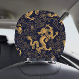 Gold dragon pattern Car Headrest Cover