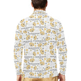 Golden Retriever Pattern Print Design 04 Men's Long Sleeve Polo Shirt