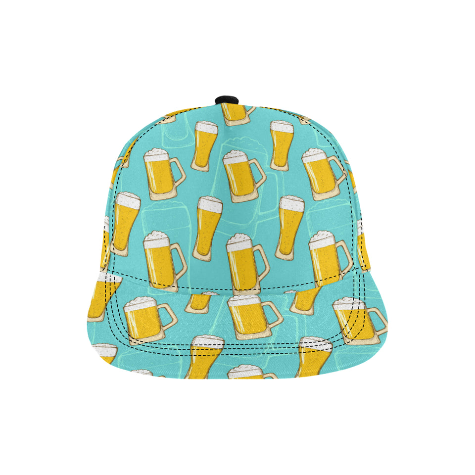 Beer pattern green background All Over Print Snapback Cap