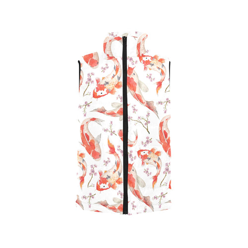 Watercolor Koi Fish Carp Fish pattern Men's Padded Vest