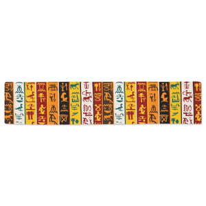 Egypt Hieroglyphics Pattern Print Design 01 Table Runner