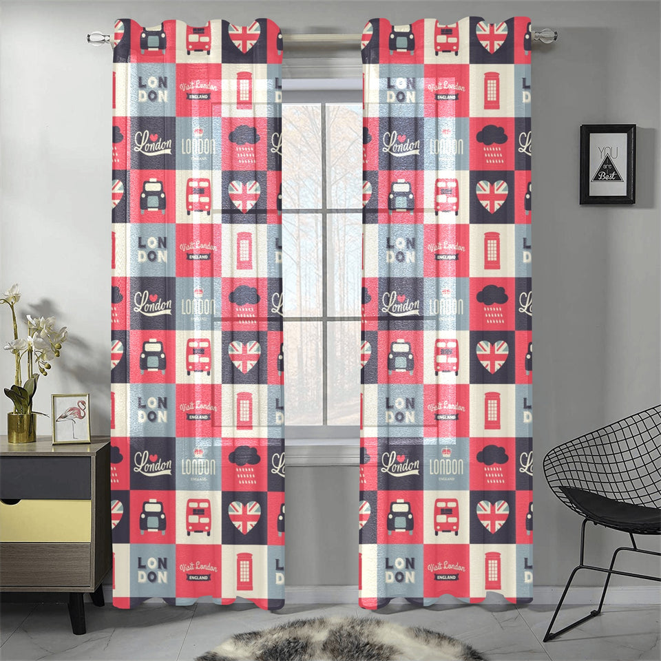 British Pattern Print Design 05 Gauze Curtain