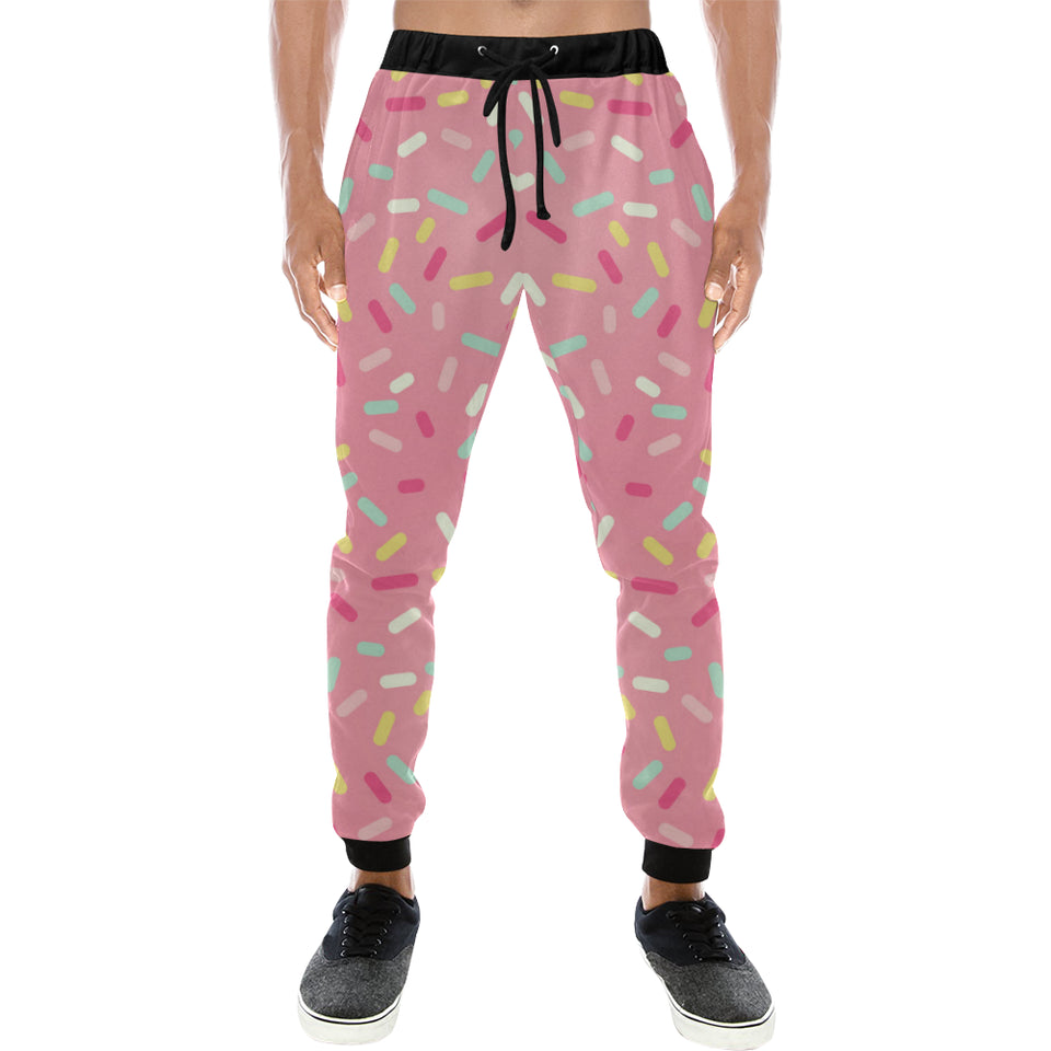 Pink donut glaze candy pattern Unisex Casual Sweatpants