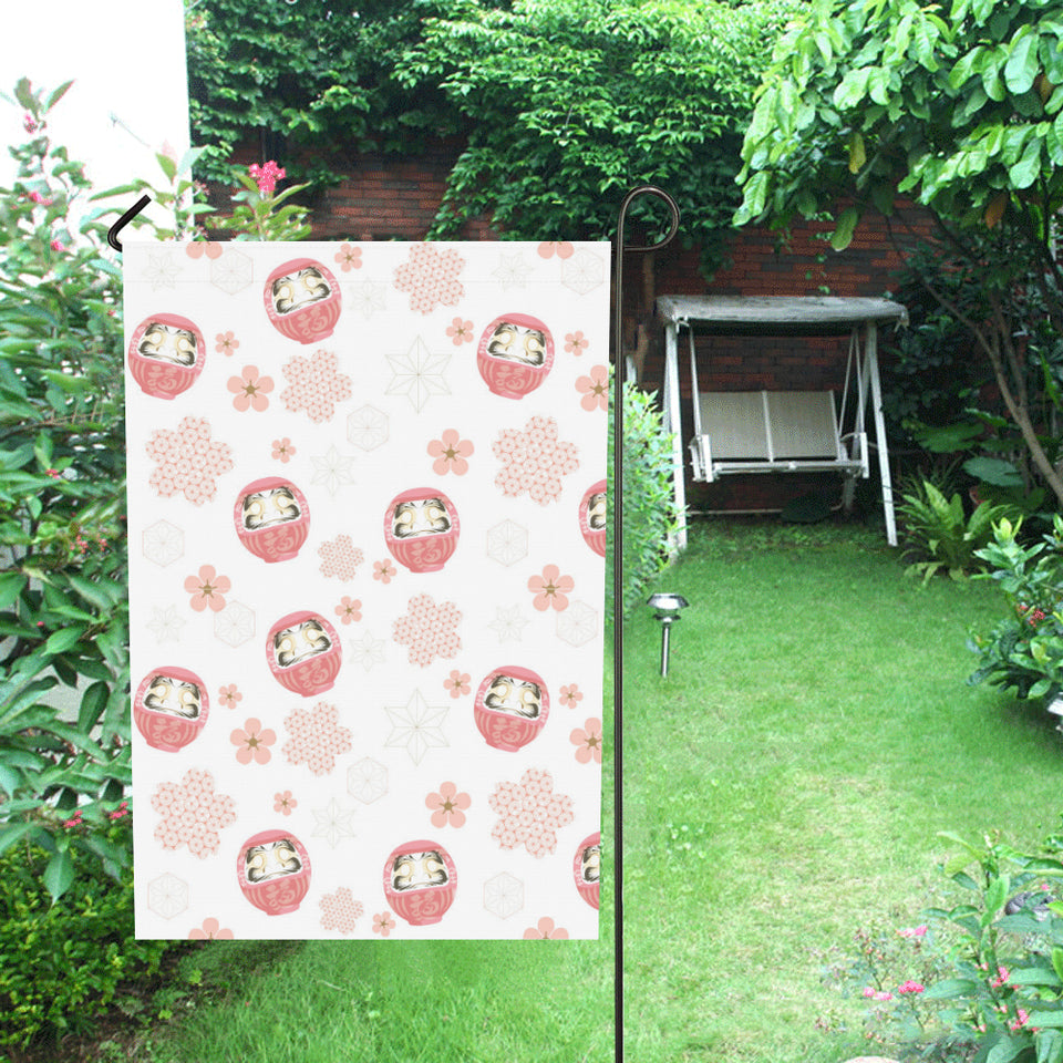 Daruma japanese wooden doll cherry blossom flower House Flag Garden Flag