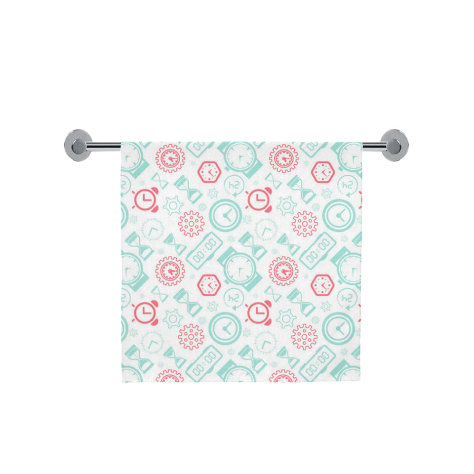 Clock time pattern blackground Bath Towel