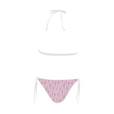 Lavender pattern pink background Sexy Bikinis Two-Piece Swimsuits