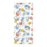 Siberian husky and colorful circle pattern Beach Towel