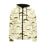 Mustache Beard Pattern Print Design 01 Men's Padded Hooded Jacket