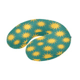 Sun green background U-Shaped Travel Neck Pillow