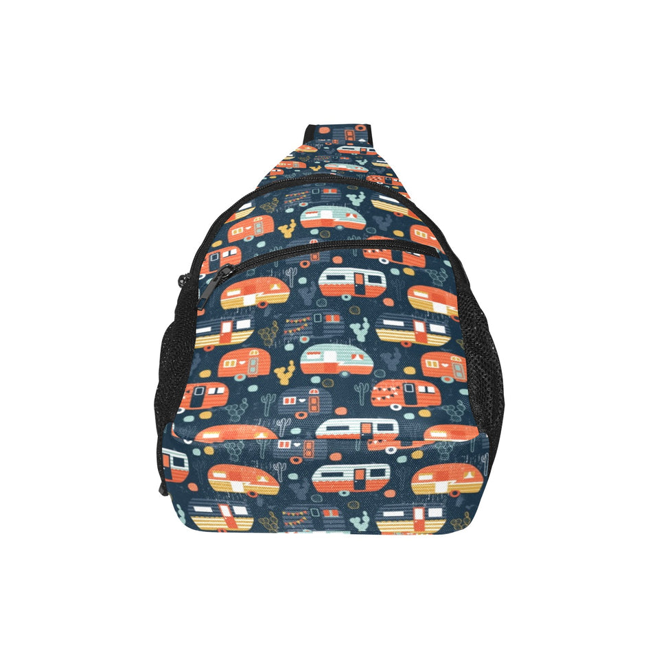 Camper Van Pattern Print Design 05 All Over Print Chest Bag
