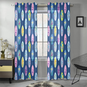 Surfboard Pattern Print Design 03 Gauze Curtain