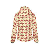 Greyhound Pattern Print Design 04 Women's Padded Hooded Jacket