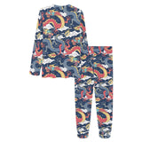 Blue red dragon cloud pattern Women's All Over Print Pajama Set