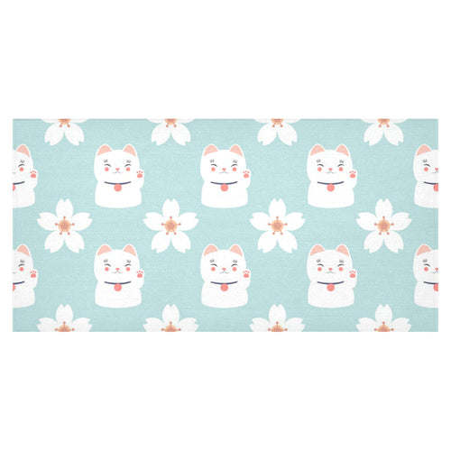 Maneki neko cat sakura Tablecloth