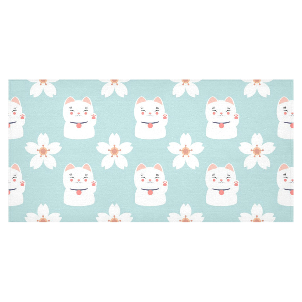 Maneki neko cat sakura Tablecloth