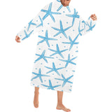 Watercolor starfish pattern Blanket Robe with Sleeves