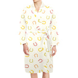 Horseshoes Pattern Print Design 02 Men's Long Sleeve Belted Night Robe