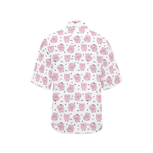 Pig Pattern Print Design 03 Women's All Over Print Hawaiian Shirt