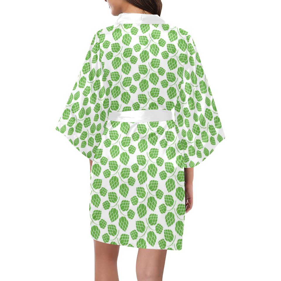 Hop pattern background Women's Short Kimono Robe