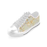 Cute fat shiba inu dog pattern Men's Low Top Shoes White