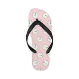 Clock pattern pink blackground Unisex Flip Flops