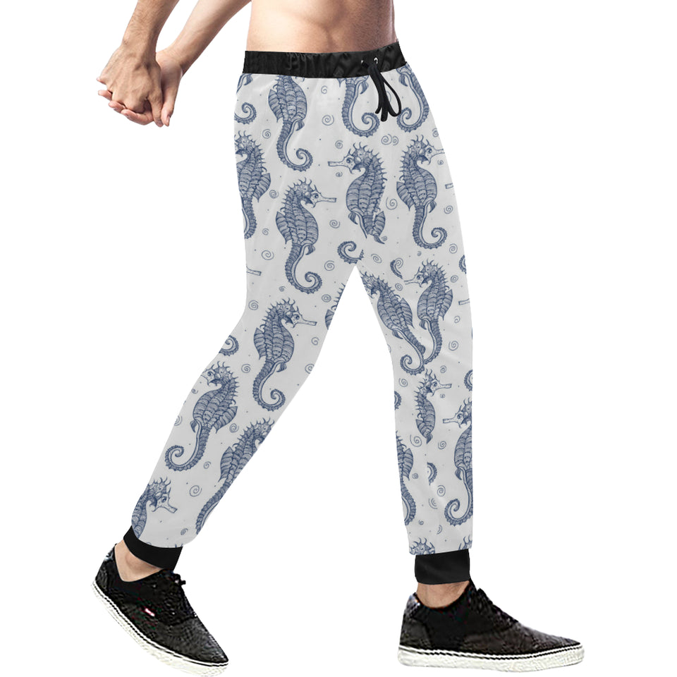 Seahorse pattern background Unisex Casual Sweatpants