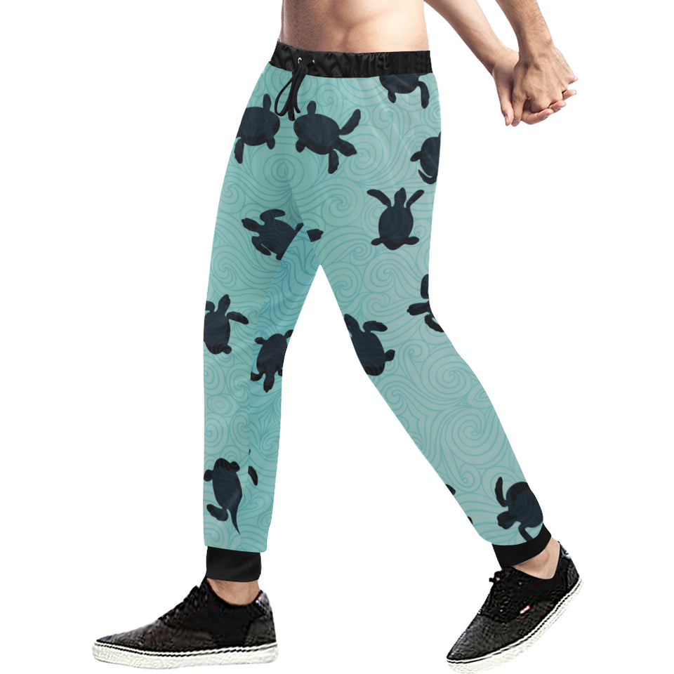Sea turtle with blue ocean backgroud Unisex Casual Sweatpants