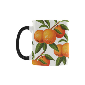 Oranges pattern background Morphing Mug Heat Changing Mug