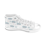 cute rhino heart pattern Men's High Top Canvas Shoes White