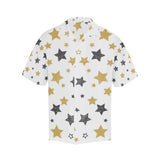 hand drawn gold black star pattern Men's All Over Print Hawaiian Shirt