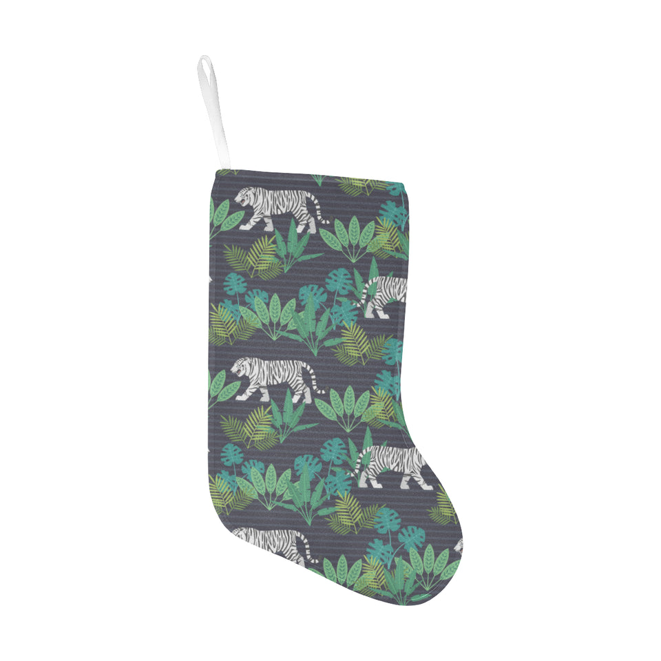 white bengal tigers tropical plant Christmas Stocking