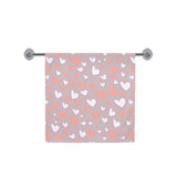 coral white heart pattern Bath Towel