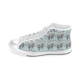 Lovely Sea Otter Pattern Men's High Top Canvas Shoes White