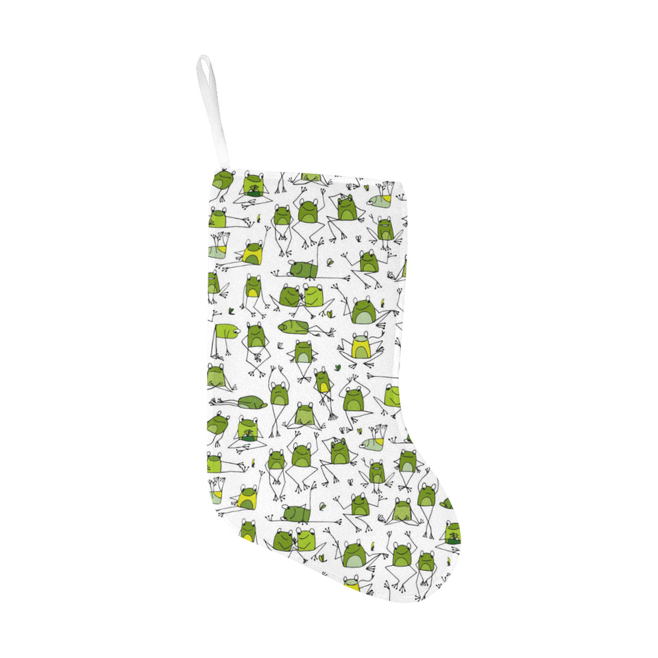 Sketch funny frog pattern Christmas Stocking