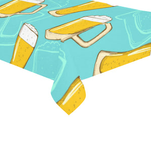Beer pattern green background Tablecloth