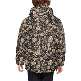 Rose Pattern Print Design 04 Kids' Boys' Girls' Padded Hooded Jacket