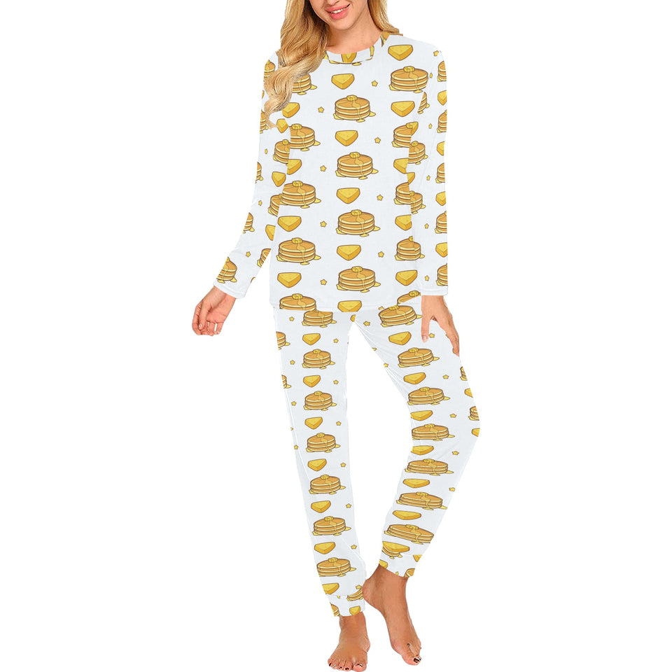 Pancake Pattern Print Design 03 Women's All Over Print Pajama Set