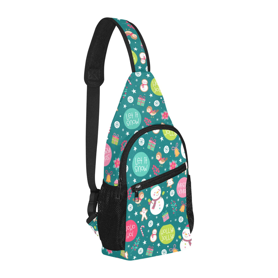 Snowman bird decorative elements christmas pattern All Over Print Chest Bag