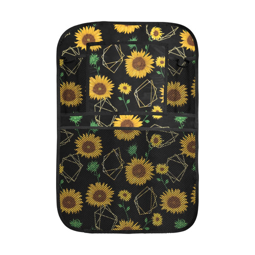 sunflower golden polygonal shapes Car Seat Back Organizer