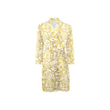Rose Pattern Print Design 05 Men's Long Sleeve Belted Night Robe