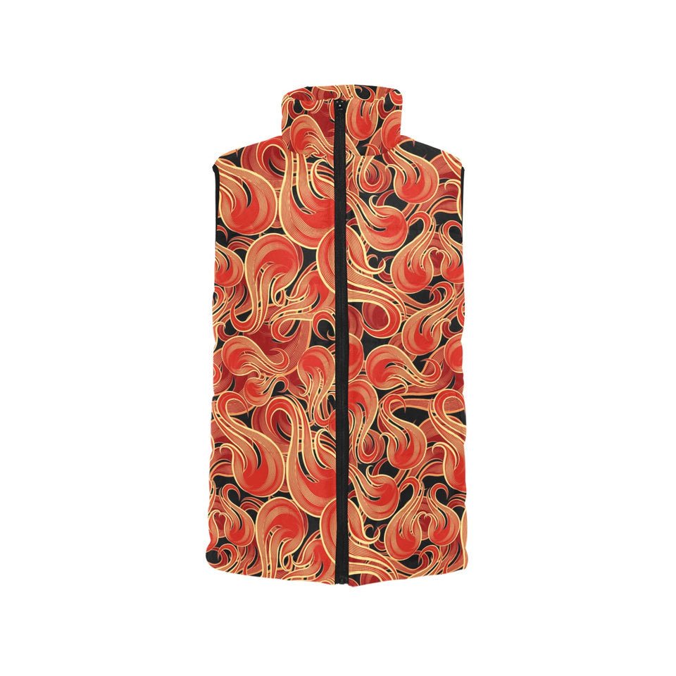Fire flame pattern Women's Padded Vest