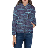 Shark pattern Women's Padded Hooded Jacket