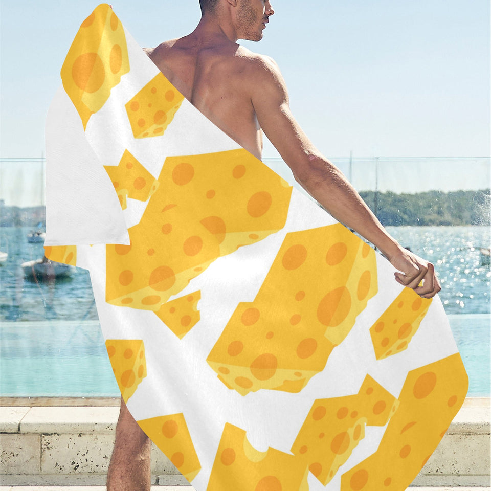 Cheese slice pattern Beach Towel