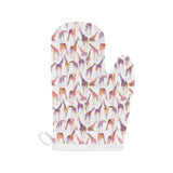 Giraffe Pattern Print Design 02 Heat Resistant Oven Mitts